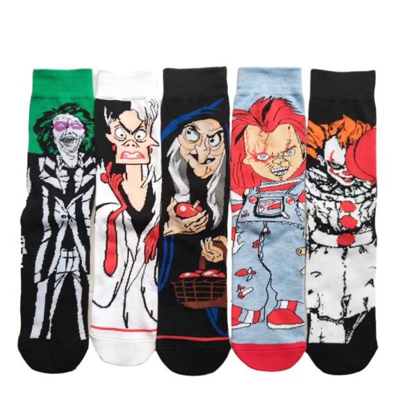 Men'S Wholesale Four Seasons Animation Medium Tube Large Trendy Socks Men'S Women'S Creative Socks-5Prs