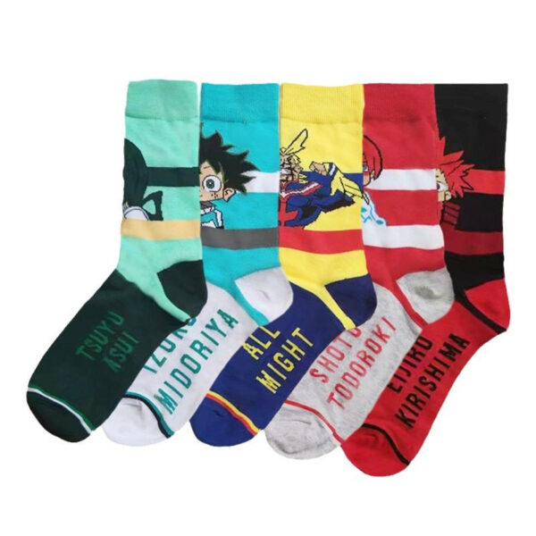 Men'S Medium Tube Wholesale Four Seasons Animation Men'S Socks Hero College Women Ins Cotton Casual Socks-5Prs - Image 5