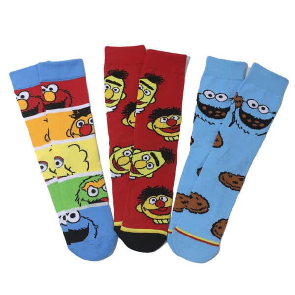Wholesale Men'S Cartoon Socks Cotton Medium Tube Tide Socks Sesame Street Cute Women Ins Socks-5Prs - Image 4