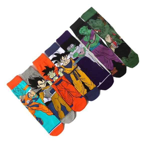 Men'S Dragon Ball Cotton Long Tube Tide Socks Four Seasons Medium Tube Women'S Animation Animation Men'S Socks-5Prs - Image 5