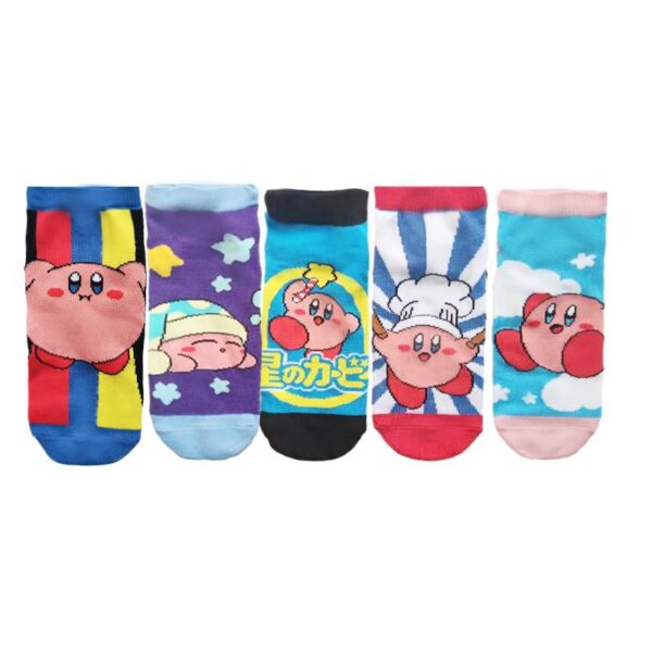 Female Wholesale Male Star Kirby Tide Socks Manufacturer Socks Cartoon Four Seasons Boat Socks Cute Cotton Short Socks-5Prs - Image 2