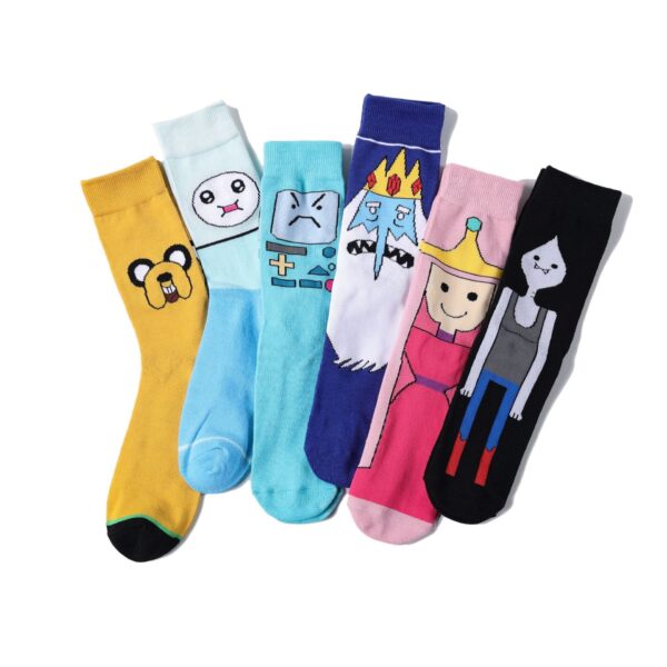 Cotton Men'S Large Size Four-Season Socks Casual Cartoon Trendy Socks Men'S Socks Women'S Ins Socks-5Prs - Image 4