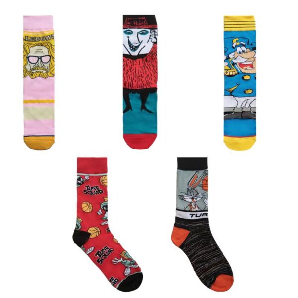 Casual Men'S Cotton Socks, Four Seasons Women'S Animation Tide Socks-5Prs