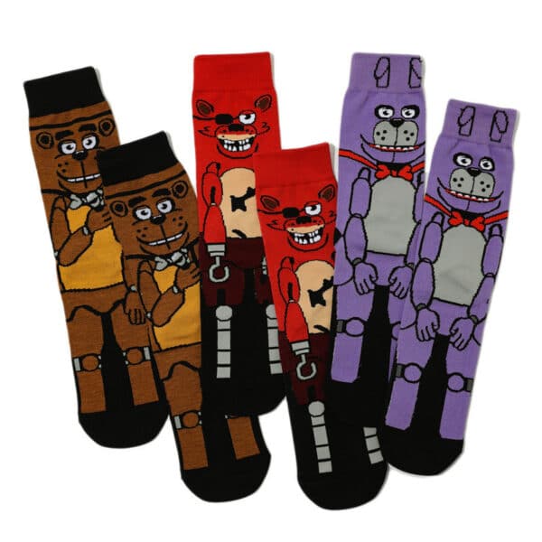 Male Cartoon Animation Cotton Socks Sports Female Robot Dog Casual Medium Tube Men'S Socks Comic Socks-5Prs - Image 3