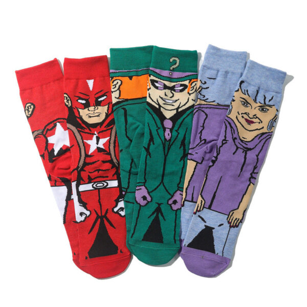 Cotton Men'S Medium Tube Cartoon Sock Anime Women'S Movie Socks Daredevil Socks Long Tube Tide Socks-5Prs - Image 5