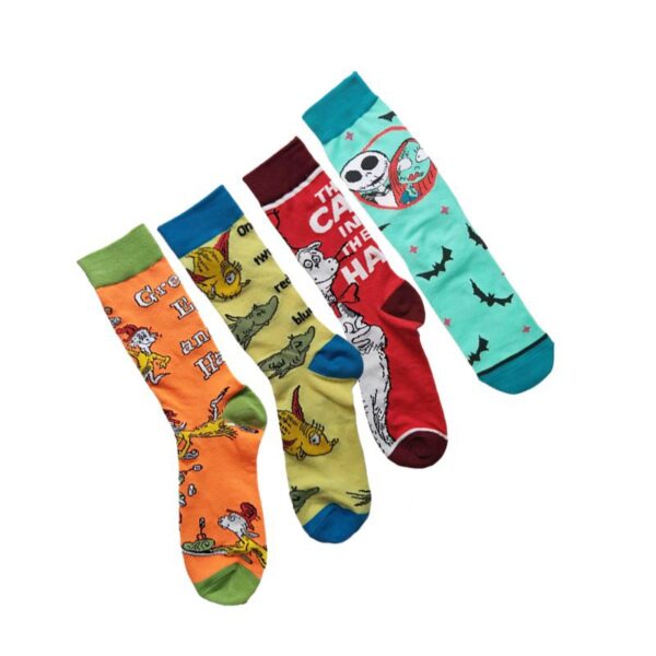 Christmas Cotton Men'S Four Seasons Cartoon Tide Socks Men'S Socks Animal Socks-5Prs - Image 4