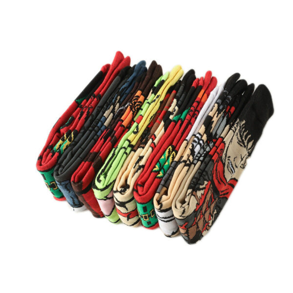 New Male Clown Medium Tube Cartoon Men'S Socks Female Animation Socks Personalized Trend Skateboard Socks-5Prs - Image 4