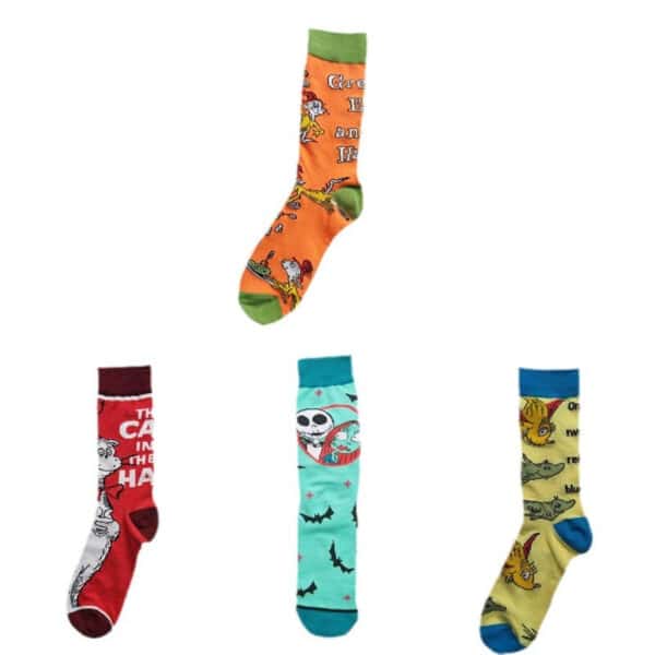 Christmas Cotton Men'S Four Seasons Cartoon Tide Socks Men'S Socks Animal Socks-5Prs - Image 5