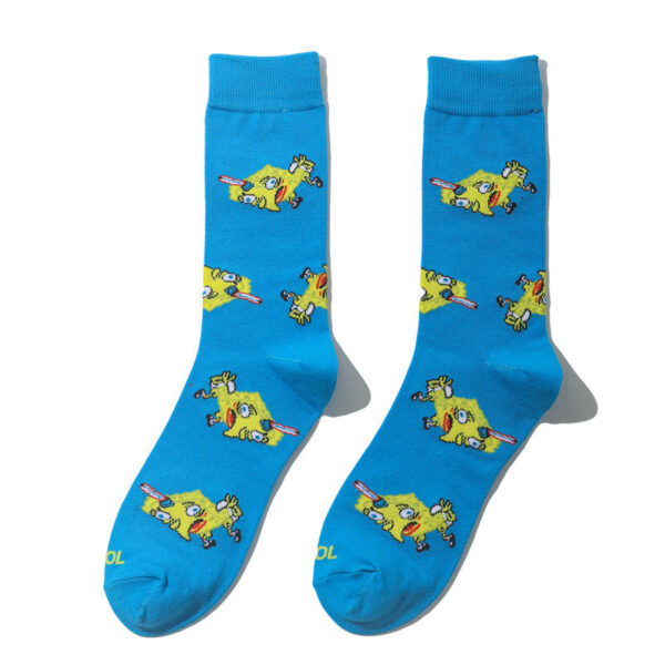 Men'S Spongebob Squarepants Women'S Medium Tube Cartoon Men'S Socks Anime Men'S Movie Women'S Personality Socks-5Prs - Image 10
