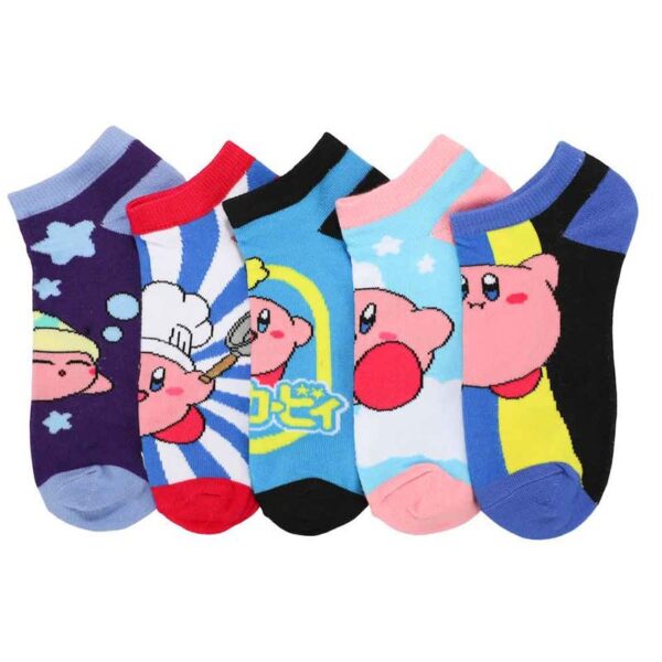 Female Wholesale Male Star Kirby Tide Socks Manufacturer Socks Cartoon Four Seasons Boat Socks Cute Cotton Short Socks-5Prs - Image 3