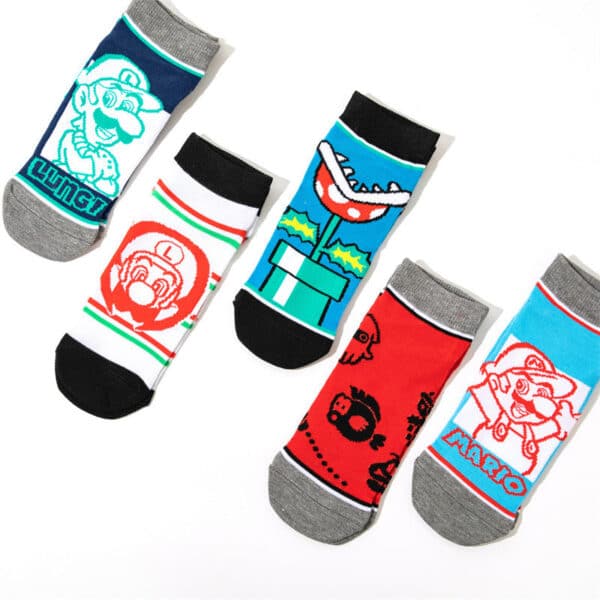 Wholesale Women'S Cotton Men'S Short Mary Boat Socks Animation Men'S Cartoon Sock Personalized Animation Socks-5Prs - Image 4