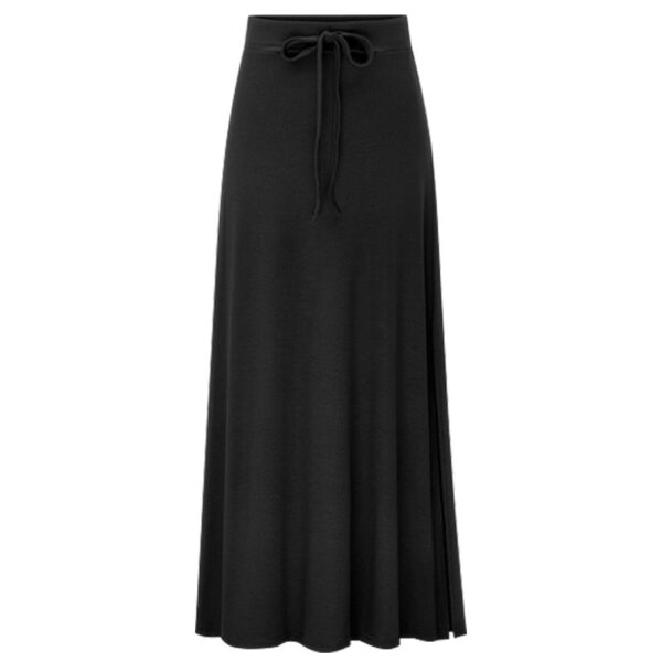 Large Size Women'S Clothing Fashion Knitted Skirt High Waist Medium And Long Slit A-Shaped Skirt Elastic Over The Knee - Image 6