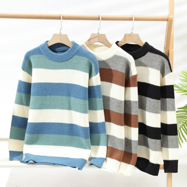 Autumn And Winter New Semi-Turtleneck Sweater Men'S Thickened Pullover Trendy Men'S Knitted Sweater Top - Image 5