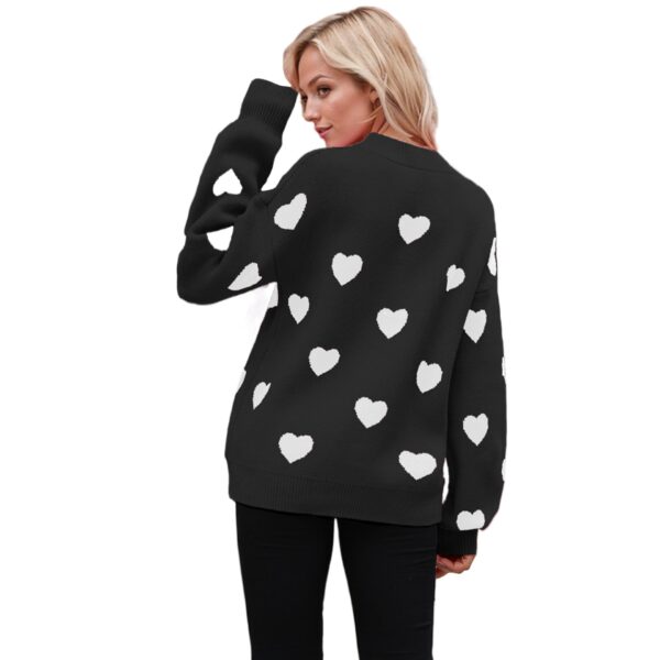 Winter Valentine'S Day Love Pullover Women'S Knitted Sweater Women'S Large Size Loose Sweater Women'S - Image 4