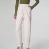 [Hot Leather Windproof Pants Winter New Thick Wool Silk Velvet Large Size Sports Casual White Guard Pants - Wool Silk White, 3XL (72.5-80 Kg)