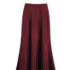 French Temperament Acetic Acid Satin Drape Skirt Women's Spring and Summer Solid Color High Waist Hip-wrapped Fishtail Skirt A-word Long Skirt - Burgundy, L
