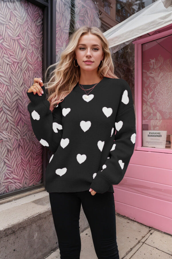 Winter Valentine'S Day Love Pullover Women'S Knitted Sweater Women'S Large Size Loose Sweater Women'S - Image 6