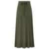 Large Size Women's Clothing Fashion Knitted Skirt High Waist Medium and Long Slit A-shaped Skirt Elastic Over The Knee - Army Green, L
