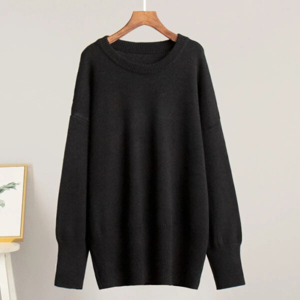 Crew Neck Sweater 2024 Autumn And Winter New Solid Color Versatile Casual Lazy Pullover Knitted Crew Neck Sweater - Image 7