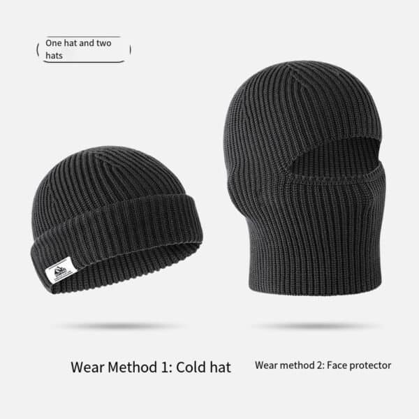 Free Shipping Autumn And Winter Warm Knitted Cold Hat Versatile Men'S Outdoor Riding Thickened Warm Headgear Windproof Breathable Mask - Image 3