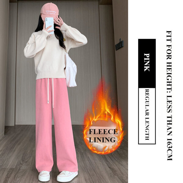 Wide-Leg Women'S Autumn And Winter Fleece Thickened Corduroy Casual Narrow Straight-Leg Women'S Pants - Image 4