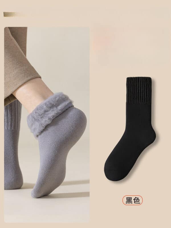 2 Prs-Heat Storage High Tube Socks Men'S Piled And Thickened Warm Medium Tube Sweat-Absorbing And Breathable Stockings - Image 4