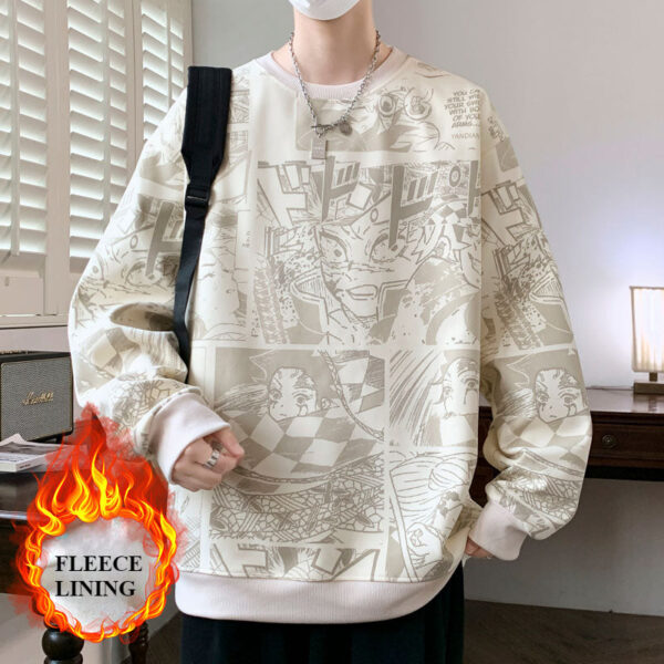 Autumn And Winter Large Size Street Animation Printed Sweater Men'S Top Loose And Versatile - Image 3
