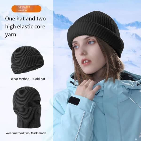 Free Shipping Autumn And Winter Warm Knitted Cold Hat Versatile Men'S Outdoor Riding Thickened Warm Headgear Windproof Breathable Mask - Image 5