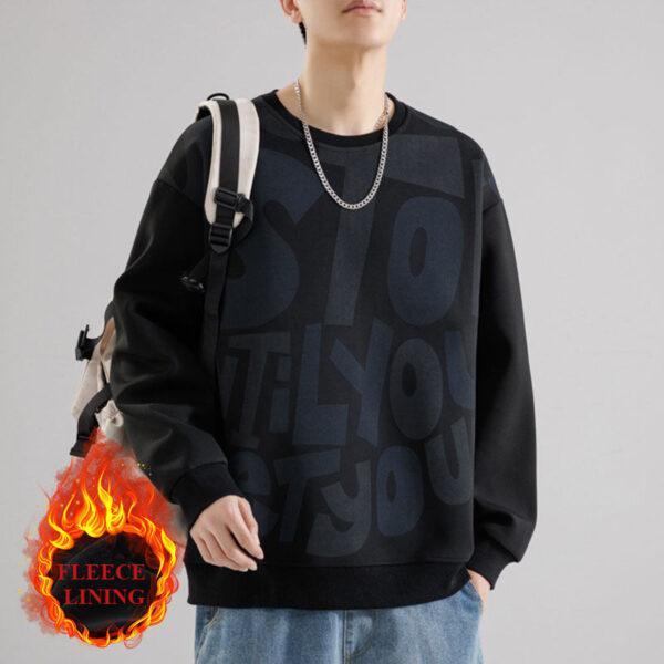 Autumn And Winter Large Size Japanese Simple Casual Sweater Men'S Casual Hoodie - Image 4