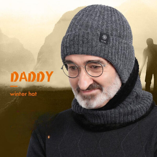 Hat Men'S Winter Warm Wool Hat Thickened Ear Protector Winter Autumn And Winter Knitted Hat Men'S Winter - Image 5