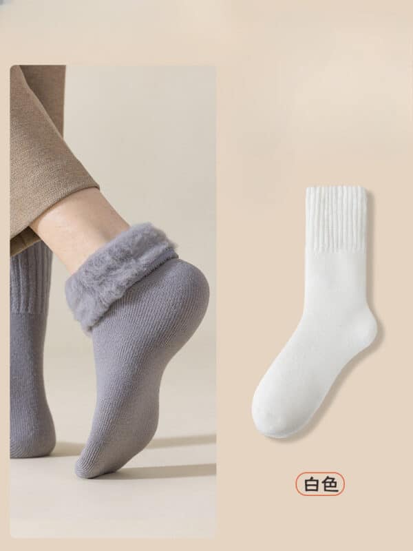 2 Prs-Heat Storage High Tube Socks Men'S Piled And Thickened Warm Medium Tube Sweat-Absorbing And Breathable Stockings - Image 5