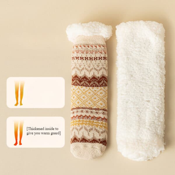 Lamb Wool Floor Socks Children'S Autumn And Winter Fleece Thickened Warm Non-Slip Silicone Home Socks - Image 4