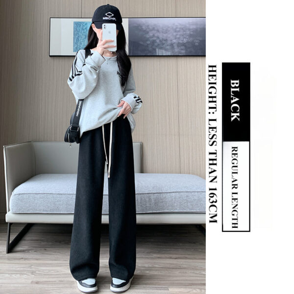 Wide-Leg Women'S Autumn And Winter Fleece Thickened Corduroy Casual Narrow Straight-Leg Women'S Pants - Image 2