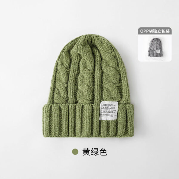 Solid Color Twist Female Autumn And Winter Student Warm Ear Protection Knitted Hat Couple Versatile Cold Hat - Image 23