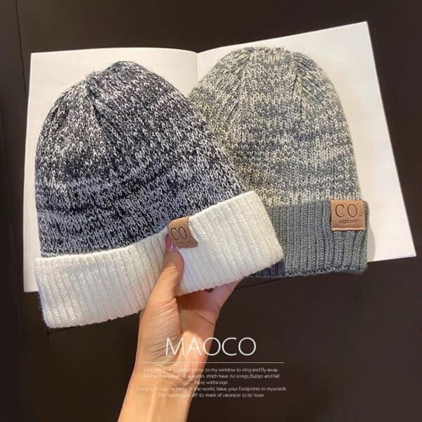 Men'S Autumn And Winter Trendy Warm Knitted Hat Velvet Ear Protector Wool Women'S Headgear Hat-3Pcs - Image 3