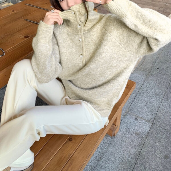 Design Sense New Year'S Turtleneck Red Sweater Women'S New Lazy Style Casual Knitted Sweater Women - Image 3