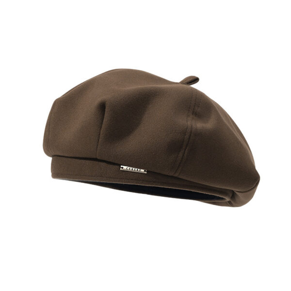 Autumn And Winter New Metal Standard Beret Children Big Head Circumference Show Face Small Reverse Wear Woolen Forward Hat - Image 19