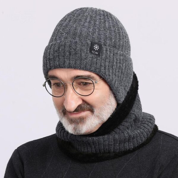 Hat Men'S Winter Warm Wool Hat Thickened Ear Protector Winter Autumn And Winter Knitted Hat Men'S Winter - Image 3