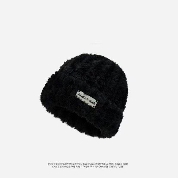 New Knitted Hat Children'S Winter Wool Stripes Show A Small Face Plush Warm Thickened Large Head Circumference Ear Protectors Stacking Hat - Image 16