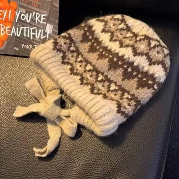 Fair Island Style Knitted Hat Children'S Retro Dual-Purpose Bag Hat Warm Wool Hat Ear Protection Street Style - Image 5