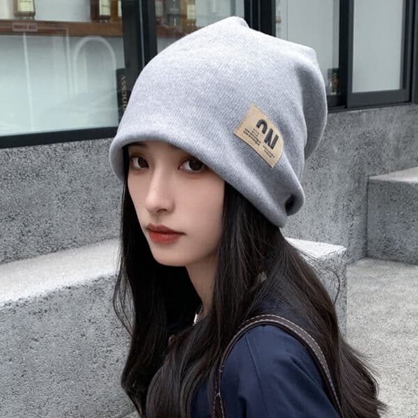2Pcs Knitted Hats-Children'S Letters Spring And Autumn Internet Celebrities Show Their Faces Small Versatile Knitted Hats - Image 5