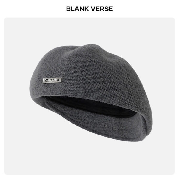 Autumn And Winter New Metal Standard Beret Children Big Head Circumference Show Face Small Reverse Wear Woolen Forward Hat - Image 11