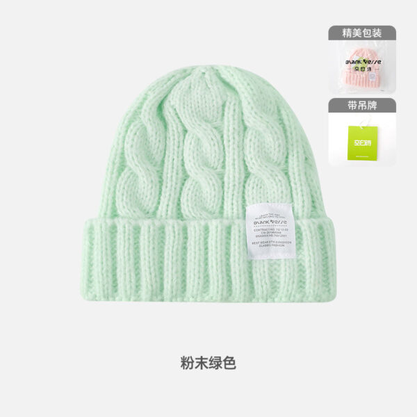 Solid Color Twist Female Autumn And Winter Student Warm Ear Protection Knitted Hat Couple Versatile Cold Hat - Image 17
