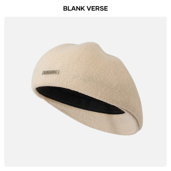 Autumn And Winter New Metal Standard Beret Children Big Head Circumference Show Face Small Reverse Wear Woolen Forward Hat - Image 13