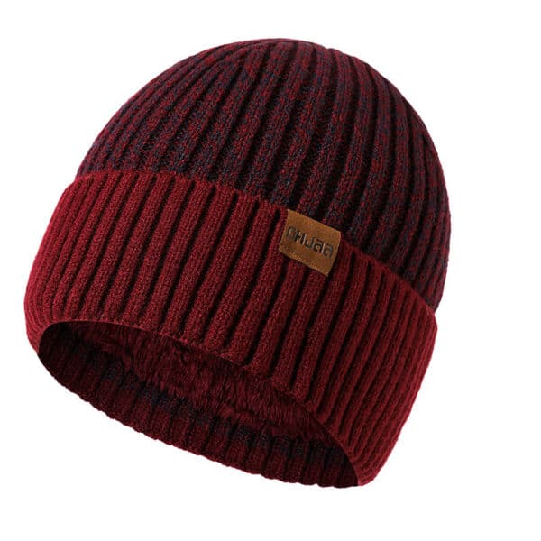 Winter Men'S Double Wool Hat Adult New Fleece Warm Knitted Hat - Image 8