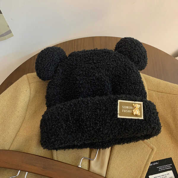 New Knitted Hat Children'S Winter Wool Stripes Show A Small Face Plush Warm Thickened Large Head Circumference Ear Protectors Stacking Hat - Image 32