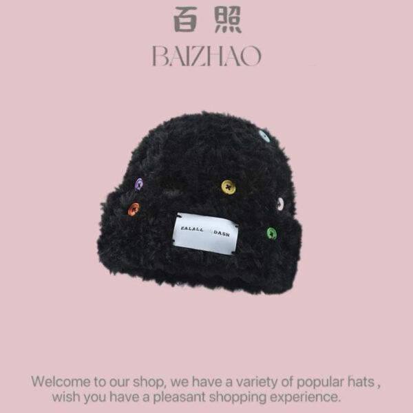 New Knitted Hat Children'S Winter Wool Stripes Show A Small Face Plush Warm Thickened Large Head Circumference Ear Protectors Stacking Hat - Image 22