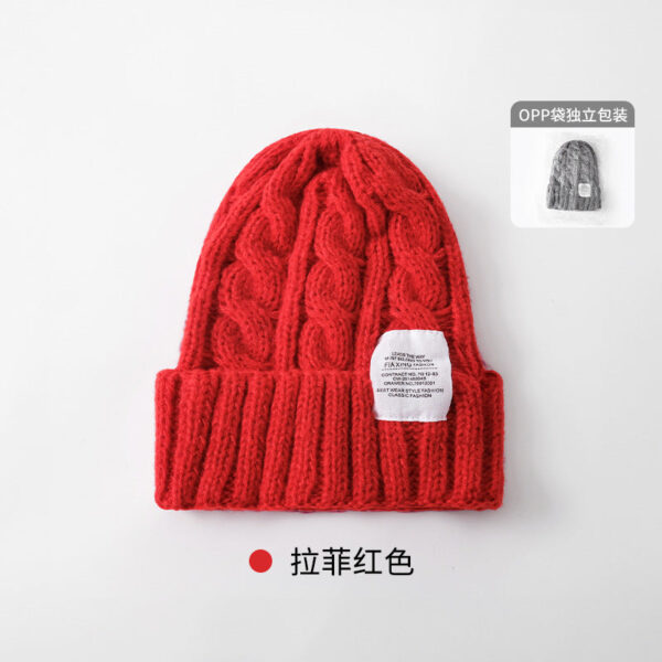 Solid Color Twist Female Autumn And Winter Student Warm Ear Protection Knitted Hat Couple Versatile Cold Hat - Image 29