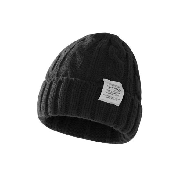 Solid Color Twist Female Autumn And Winter Student Warm Ear Protection Knitted Hat Couple Versatile Cold Hat - Image 4