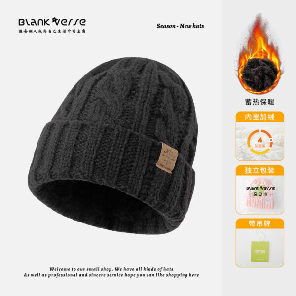 Solid Color Twist Female Autumn And Winter Student Warm Ear Protection Knitted Hat Couple Versatile Cold Hat - Image 38